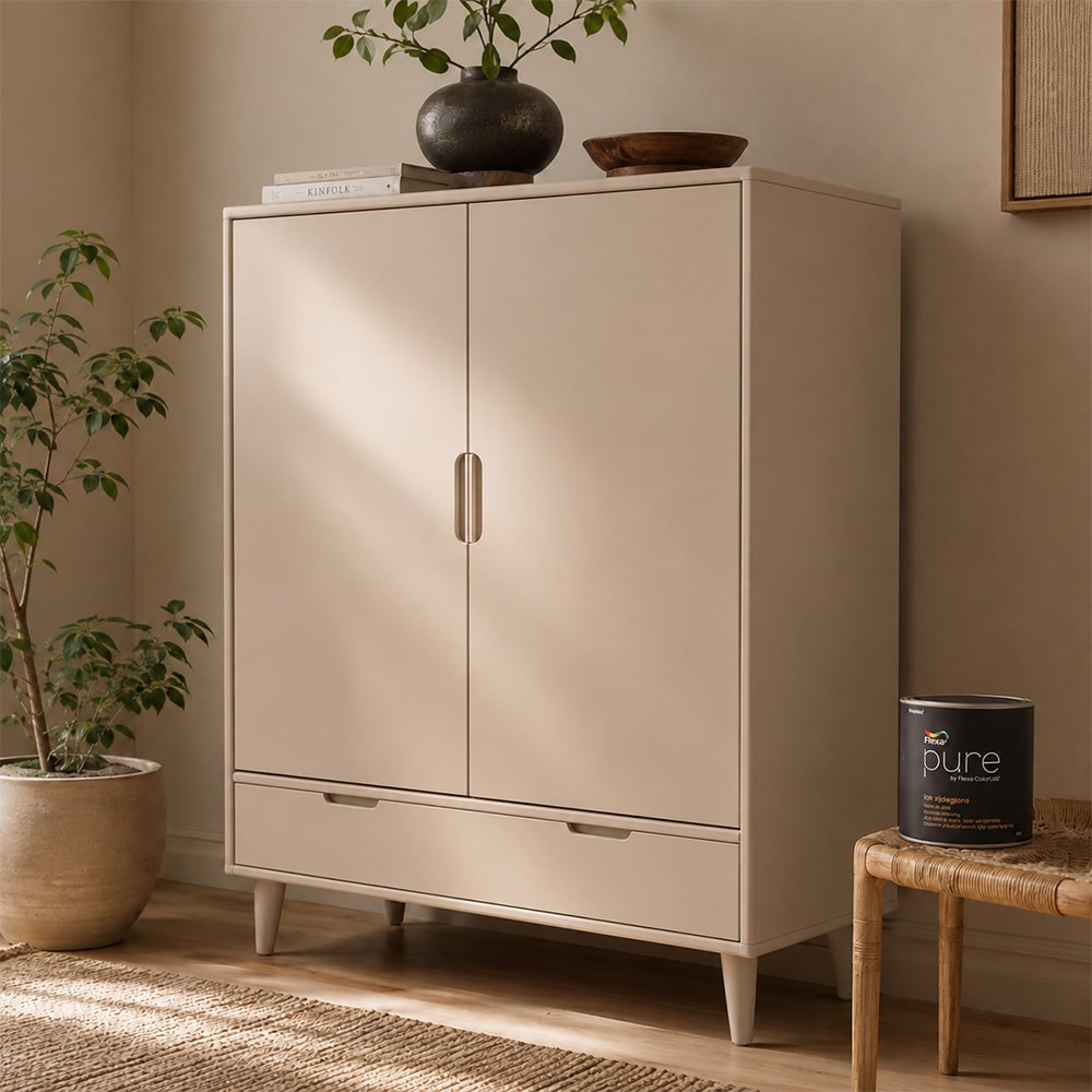 Flexa Pure Lak Zijdeglans op lichte kast