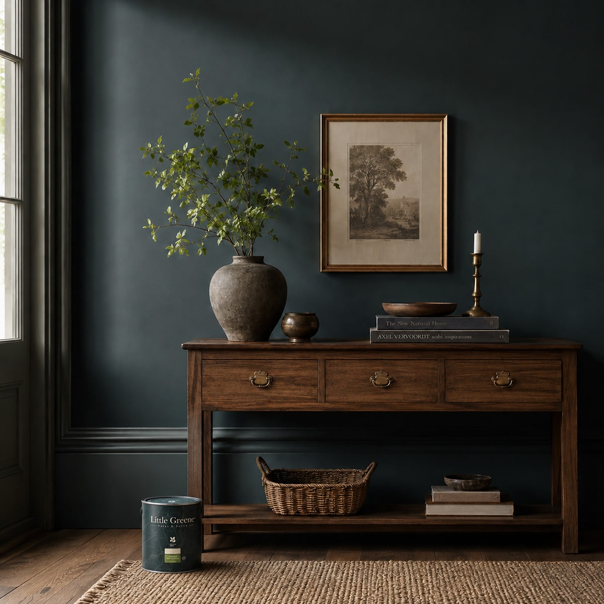 Little Greene Intelligent Matt Emulsion geschilderd op een muur in Little Greene style