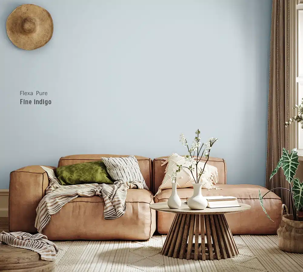 Fine indigo Flexa Pure voorbeeld muurverf