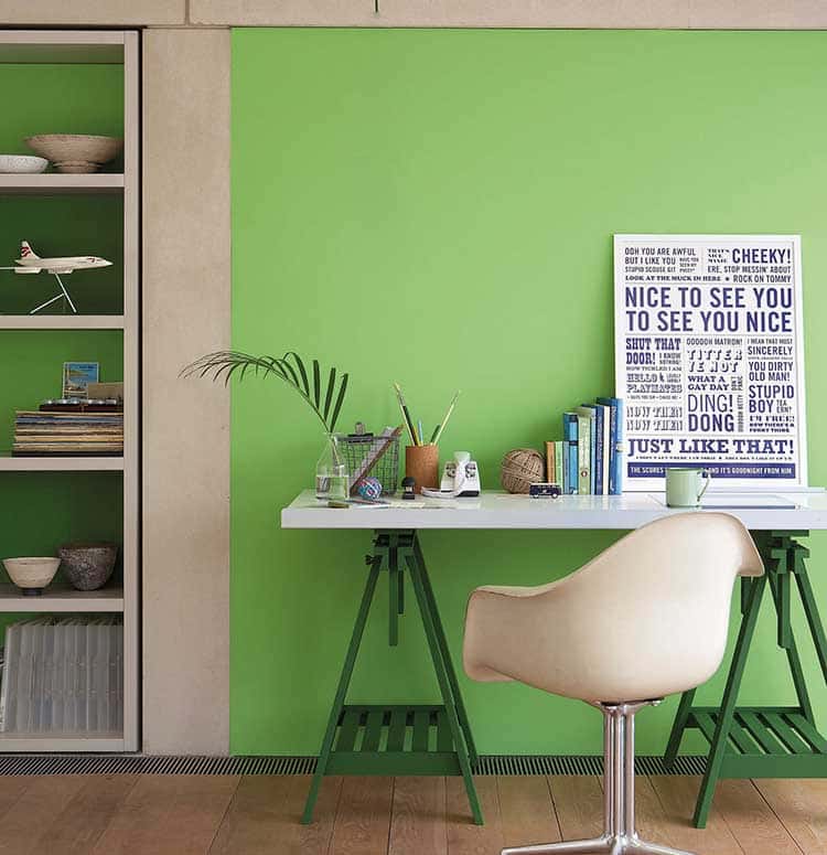 Fel groene kleur op de muur